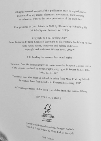 Harry Potter and the Deathly Hallows (Deluxe edition)