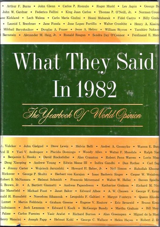 What They Said in 1982 : The Yearbook of World Opinion