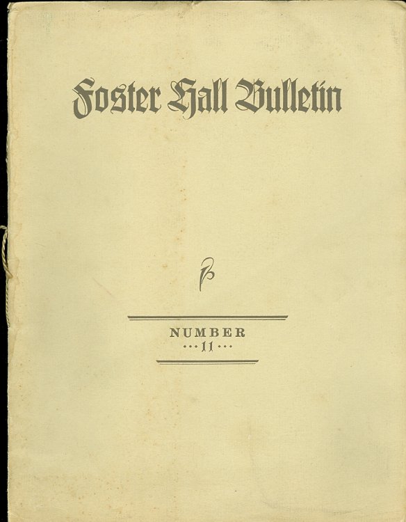 Foster Hall Bulletin