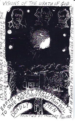 Howard Finster Made Postcard : Visions of the Wrath of God
