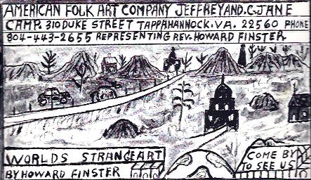 Howard Finster Made Postcard : American Folk Art Company