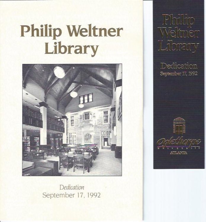 Philip Weltner Library, Dedication Program