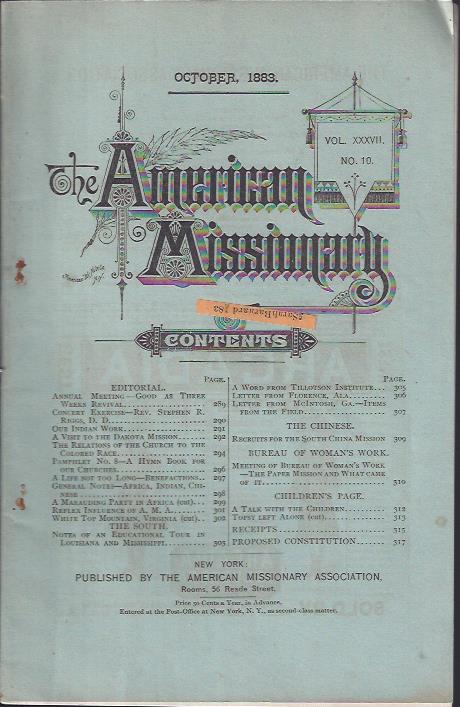 The American Missionary, October, 1883