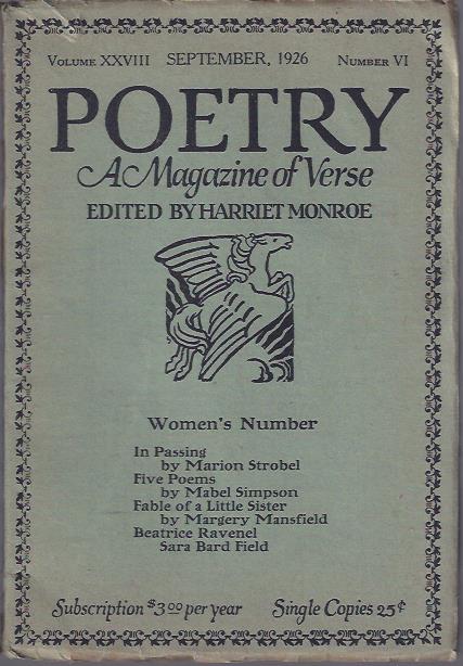 Poetry, a Magazine of Verse September, 1926 : Women's Number