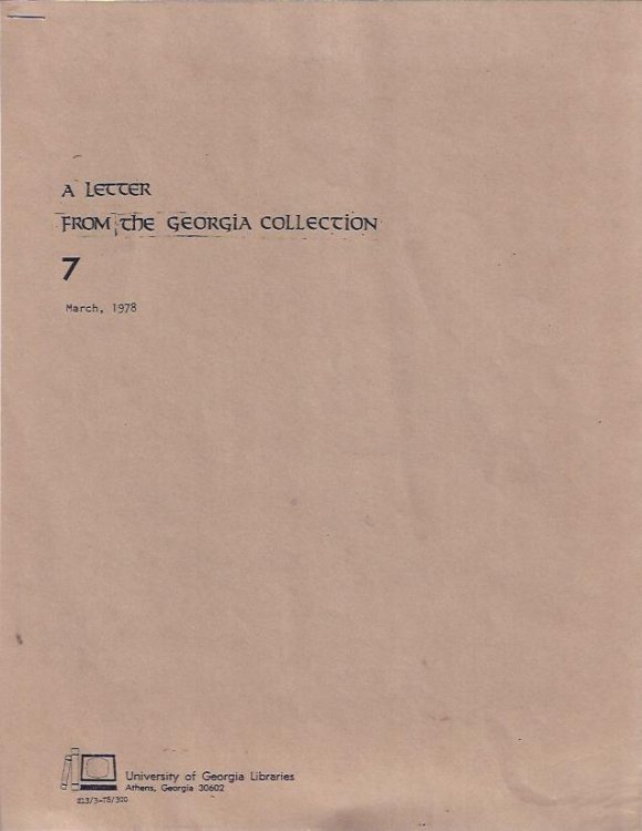 A Letter from the Georgia Collection: March, 1978