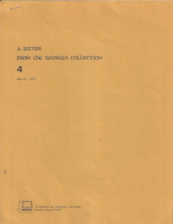 A Letter from the Georgia Collection: March, 1977