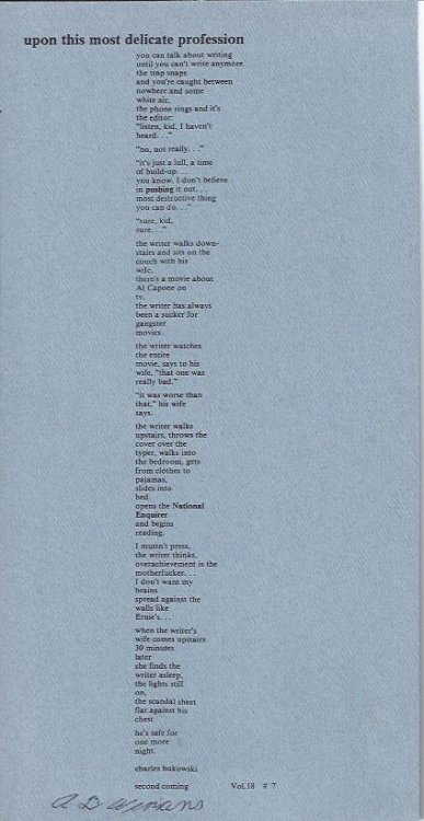 Upon This Most Delicate Profession - Broadside