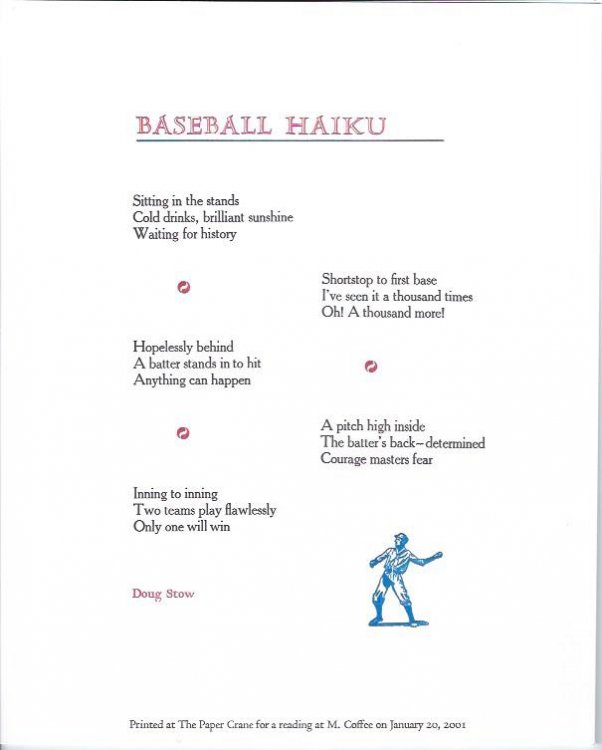 Baseball Haiku -- Broadside