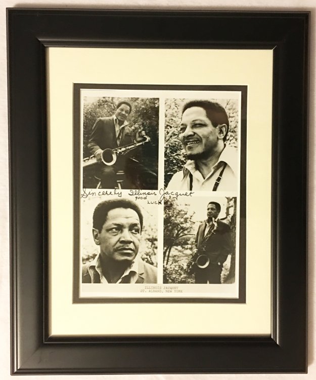 Autographed Framed Photo of Illinois Jacquet TH