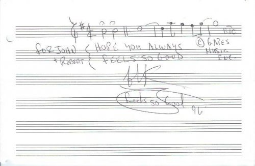 Autographed Musical Quotation by Chuck Mangione, "Feels So Good"