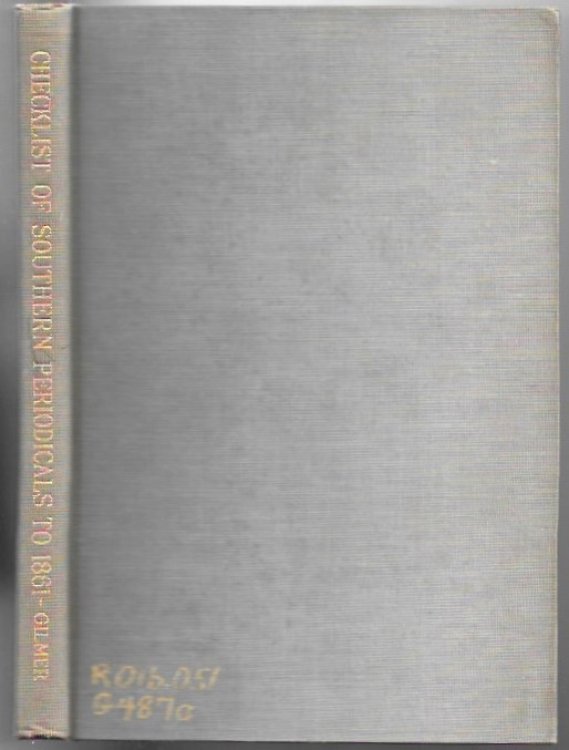 Checklist of Southern Periodicals to 1861
