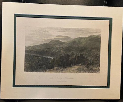 Colored Steel engraving of The Smoky Mountains