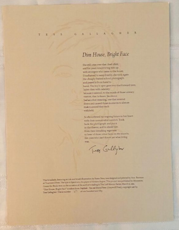 Dim House, Bright Face Broadside