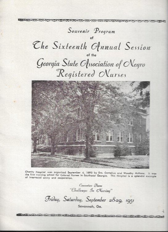 Souvenir Program of the Sixteenth Annual Session of the Georgia State Association of Negro Registered Nurses