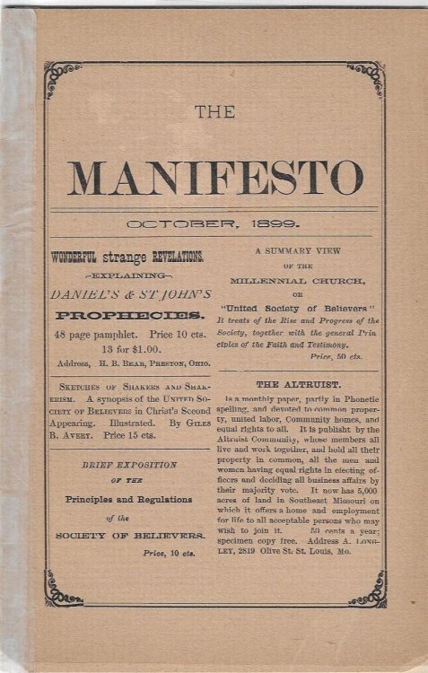 The Manifesto, October, 1899