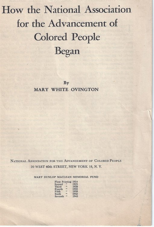 How the National Association for the Advancement of Colored People Began