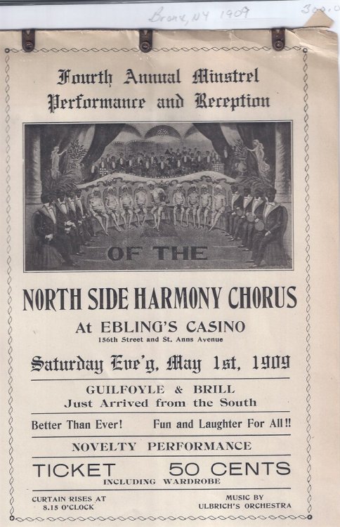 North Side Harmony Chorus Fourth Annual Minstrel Performance and Reception