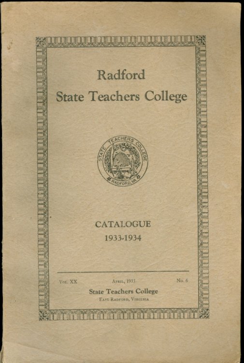 Radford State Teachers College Catalogue 1933 - 1934