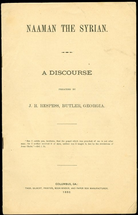 Naaman the Syrian - a Discourse