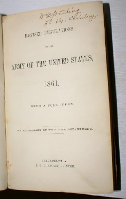 Revised Regulations for the Army of the United States, 1861 By Authority of the War Department