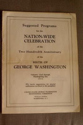 Suggested Programs for the Nationwide Celebration of the Two Hundredth Anniversary of the Birth of George Washington: February 22 through Thanksgiving Day 1932