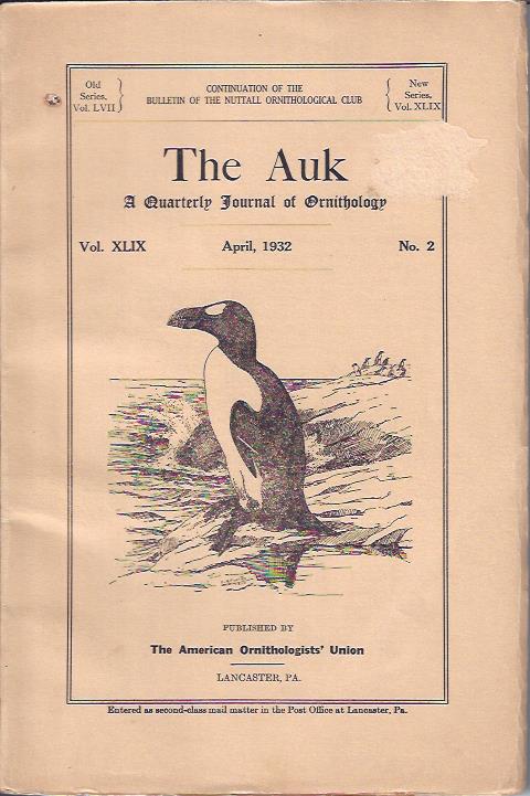 The Auk A Quarterly Journal of Ornithology