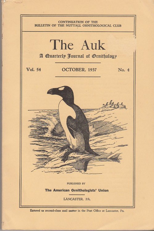 The Auk A Quarterly Journal of Ornithology