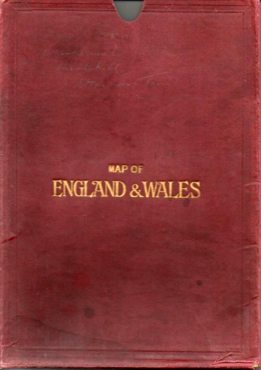 Map of England and Wales Showing Railways, Roads and Distances (2 Folding Sheets)