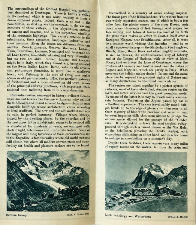 Tourist Map of Switzerland