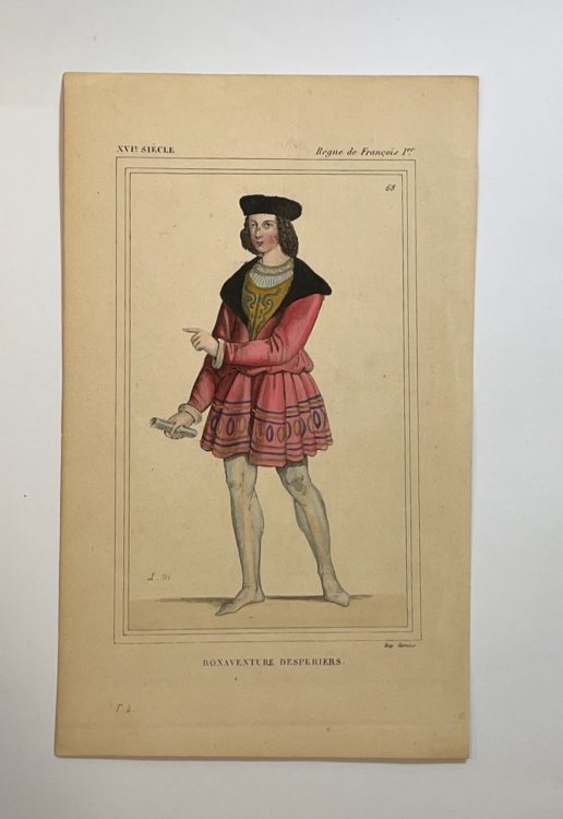 Hand Colored Engraving of Bonaventure Desperiers