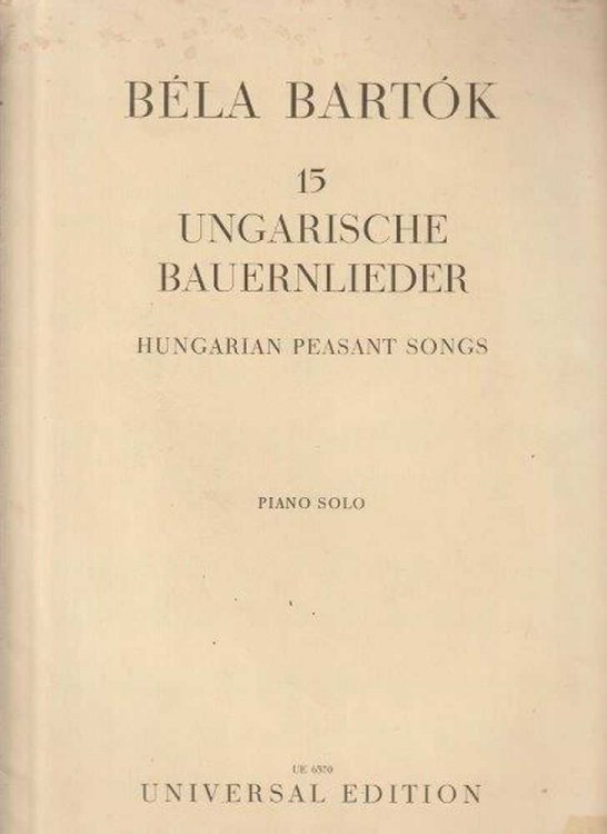 15 Ungarische Bauernlieder - Hungarian Peasant Songs - Piano Solo