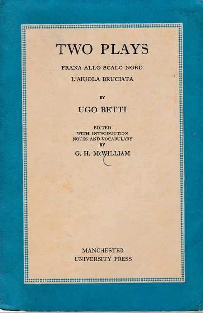 Two Plays: Frana Allo Scalo Nord; L'Aiuola Bruciata
