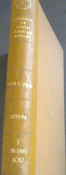 The Journal of South African Botany (Vols 19-20)