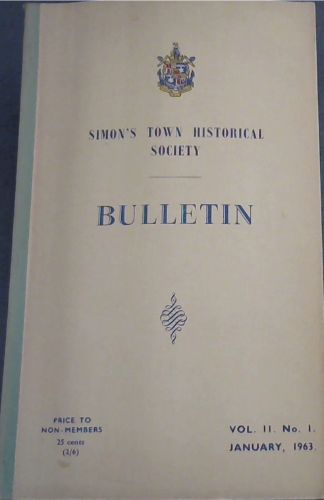 Simon's Town Historical Society Bulletin, Volume 2 No. 1 to 4