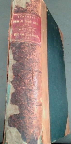 Statutes of the Union of South Africa 1916 / Wetten van De Unie van Zuid-Afrika 1916