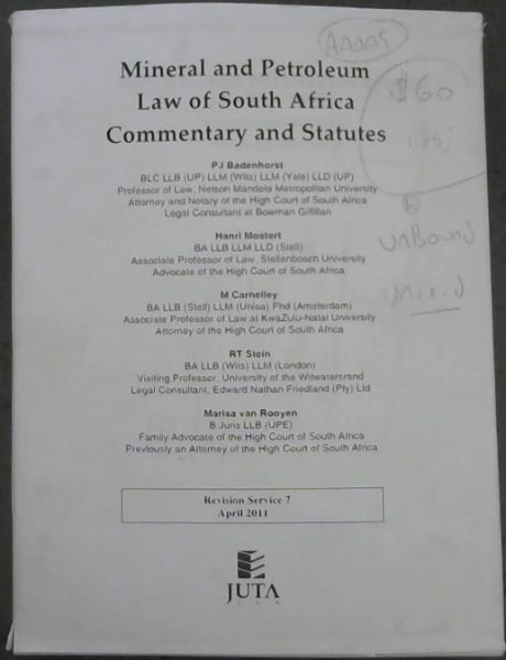 Mineral and Petroleum Law of South Africa Commentary and Statutes