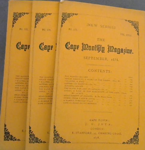 The Cape Monthly Magazine, Vol. 17 No. 101. September 1878
