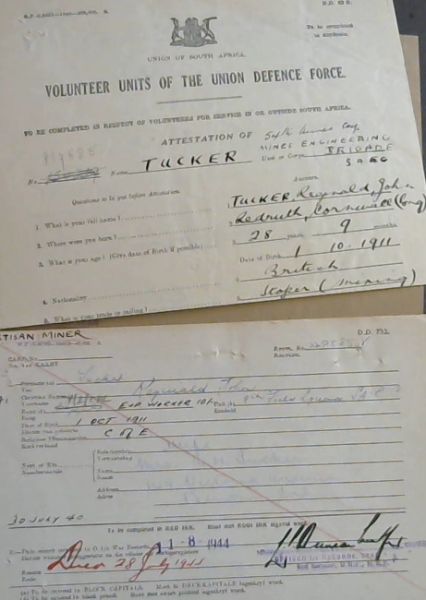 World War 2 Attestation and Record of Service for Reginald John Tucker