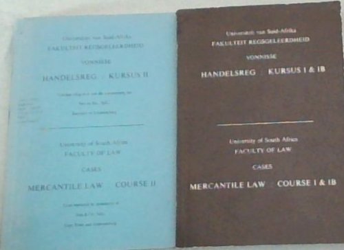 University Of South Africa Faculty Of Law Cases Mercantile Law ; Course 1 & 1B & Course 2