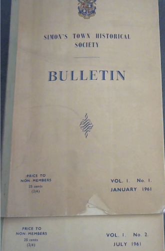 Simon's Town Historical Society Bulletin, Volume 1 No. 1 to 4