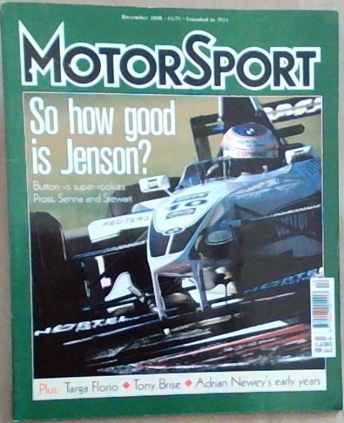 MotorSport: So How Good Is Jenson; December 2000 Vol.LXXVI No.12