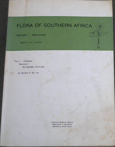 Image for Flora of Southern Africa Series (Flora of Southern Africa) Volume 7, Part 2, Fascicle 2 Flora of Southern Africa Series (Flora of Southern Africa) Volume 7, Part 2, Fascicle 2