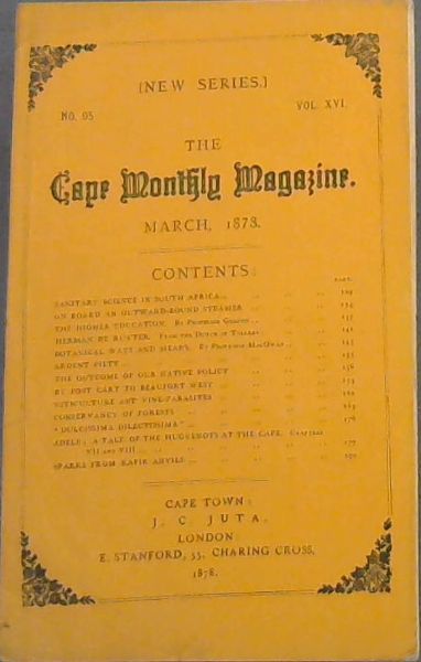 The Cape Monthly Magazine (Vol. 16, No. 95, March 1878)