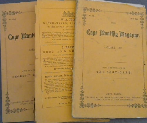The Cape Monthly Magazine, Vol. 11, No. 61, 63 & 64. Jan, Mar. & Apr. 1862