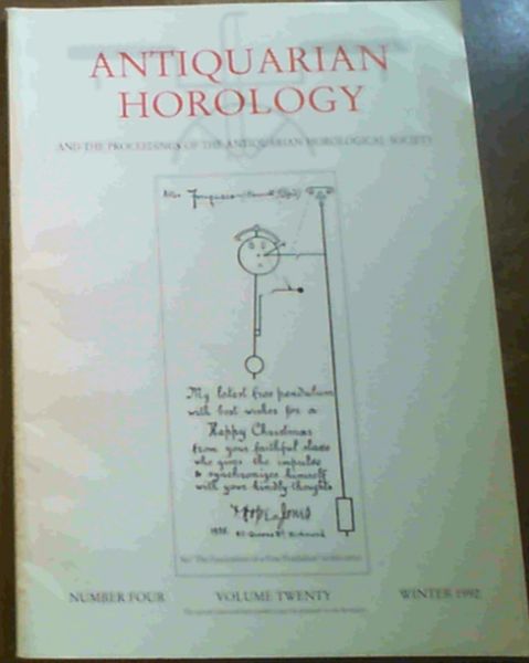 The Antiquarian Horology Vol.XX No. 4 Winter 1992