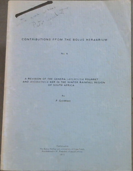 Image for Contributions from the Bolus Herbarium No.4 Contributions from the Bolus Herbarium No.4