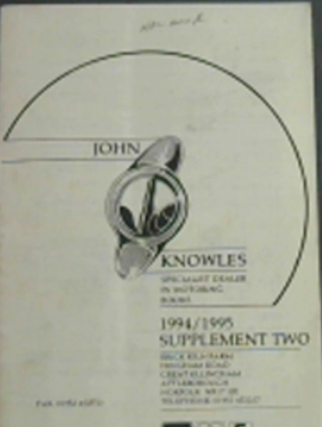 John Knowles Specialist Dealer In Motoring Books 1994/1995 Supplement Two