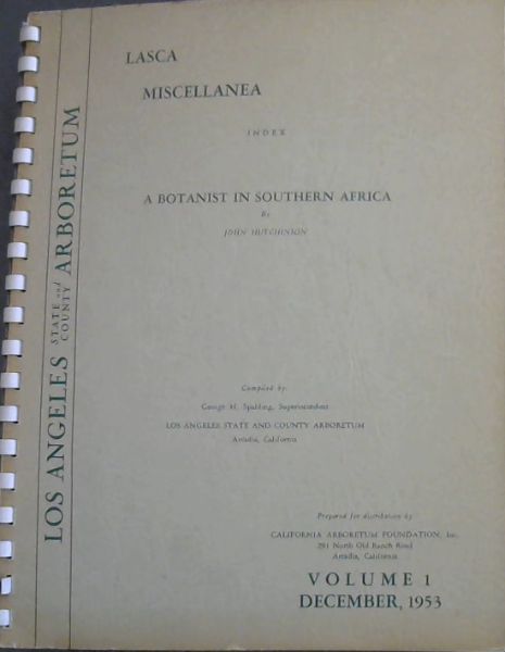 Index : A Botanist in Southern Africa (Vol. 1)