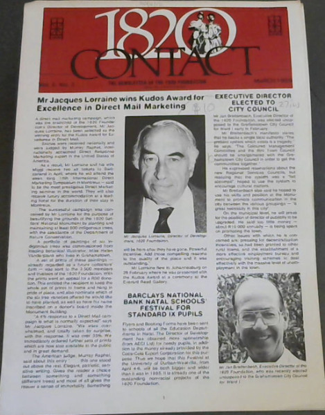 1820 Contact : Newsletter of the 1820 Foundation - Vol 2 No 2 - March 1986