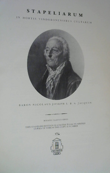 Image for Stapeliarum : In Hortis Vindobonensibus Cultarem (Facsimile Reprint - Botanic Classica Series) Stapeliarum : In Hortis Vindobonensibus Cultarem (Facsimile Reprint - Botanic Classica Series)
